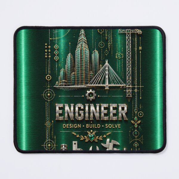 Item preview, Female Engineer Emerald Green Metallic – Premium Engineering Design designed and sold by HO•Designs.