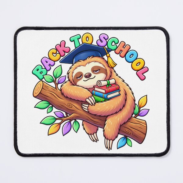 Item preview, Back to school Sleeping Graduate Sloth on Tree Branch with Books - "Back to School" Design designed and sold by AnimLogo.