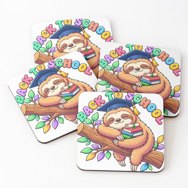 Item preview, Back to school Sleeping Graduate Sloth on Tree Branch with Books - "Back to School" Design designed and sold by ArtVerseVibe.