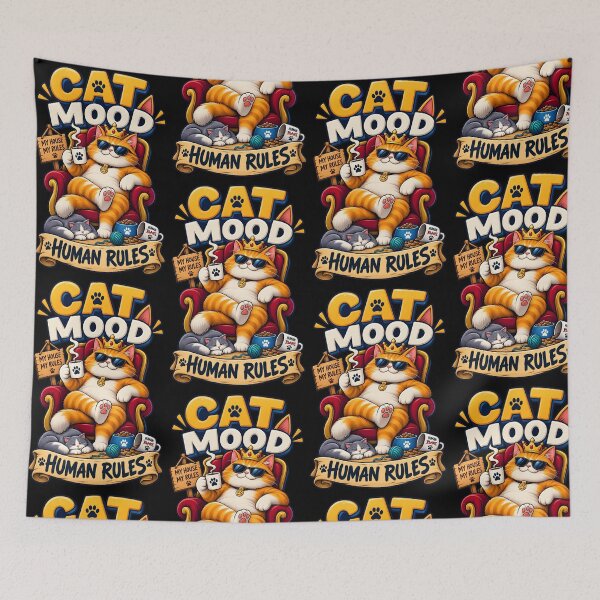 Item preview, Cat Mood, Human Rules designed and sold by Ahsacom.