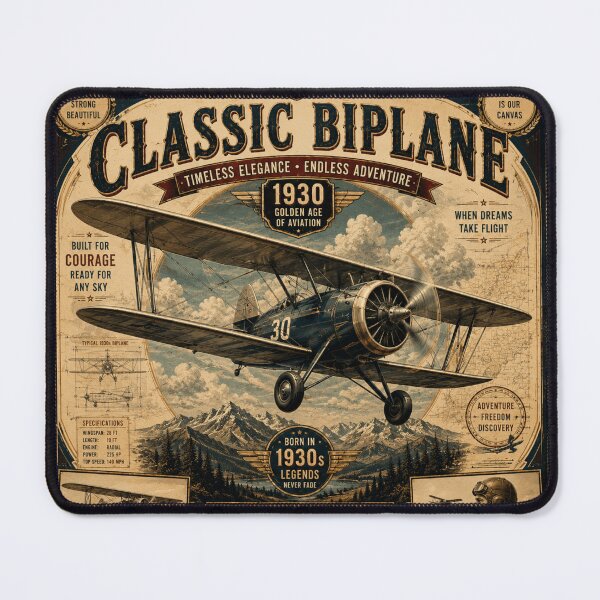 Item preview, Classic Biplane 1930 Vintage Aviation designed and sold by Nebur2021.