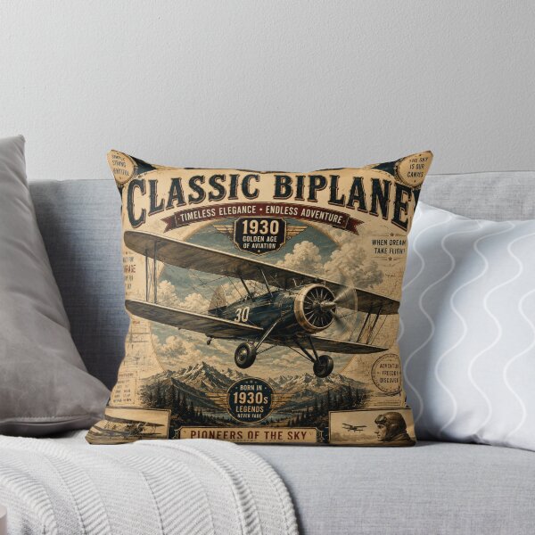 Item preview, Classic Biplane 1930 Vintage Aviation designed and sold by Nebur2021.