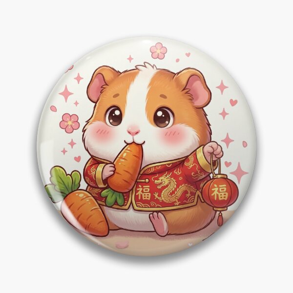 Item preview, Kawaii Guinea Pig Chinese New Year – Lantern, Carrot & Lucky Celebration designed and sold by MoqunaDesign.