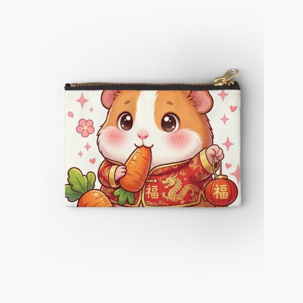 Item preview, Kawaii Guinea Pig Chinese New Year – Lantern, Carrot & Lucky Celebration designed and sold by MoqunaDesign.
