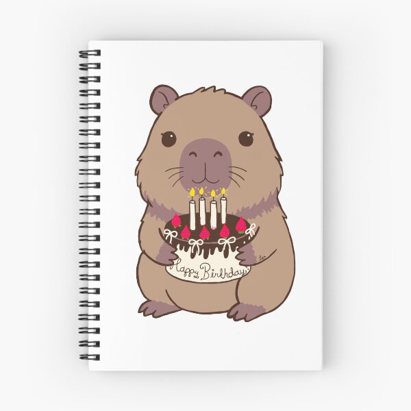 Item preview, Cozy Capybara Birthday Party | Capybara With Cake  designed and sold by BunnySoftArt.