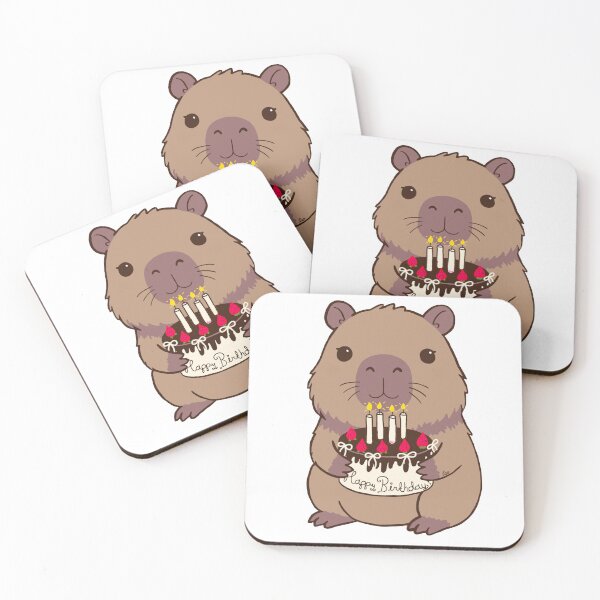 Item preview, Capybara with Cake designed and sold by BunnySoftArt.