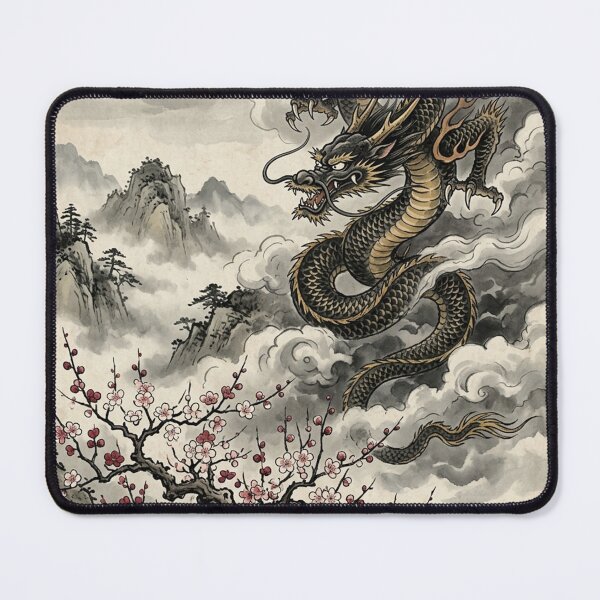 Item preview, Rising Dragon and Plum Blossom Japanese Art designed and sold by iris-festival.