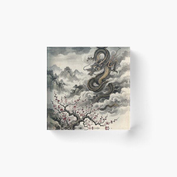 Item preview, Rising Dragon and Plum Blossom Japanese Art designed and sold by iris-festival.