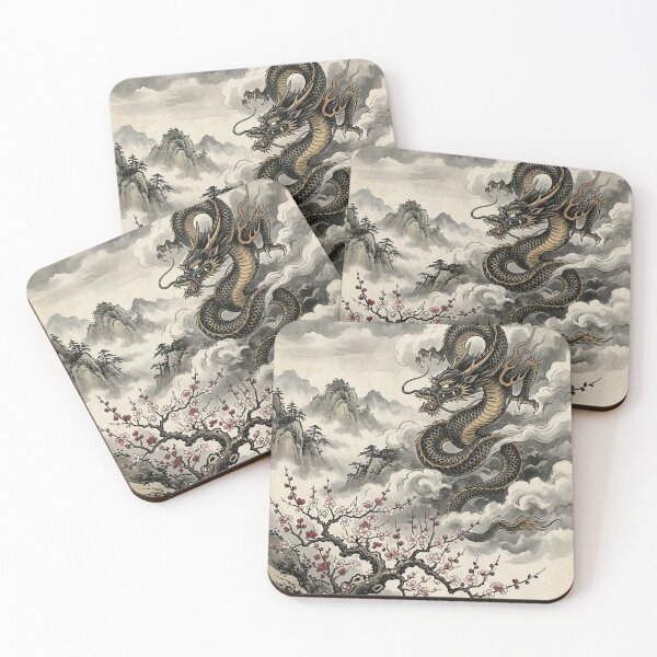 Item preview, Rising Dragon and Plum Blossom Japanese Art designed and sold by iris-festival.