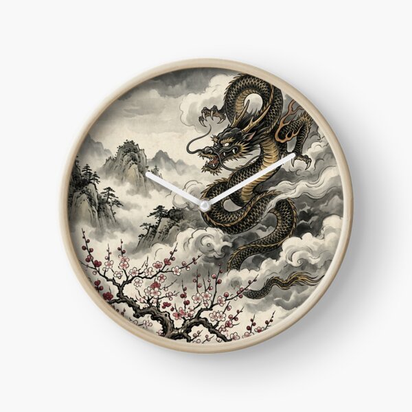 Item preview, Rising Dragon and Plum Blossom Japanese Art designed and sold by iris-festival.