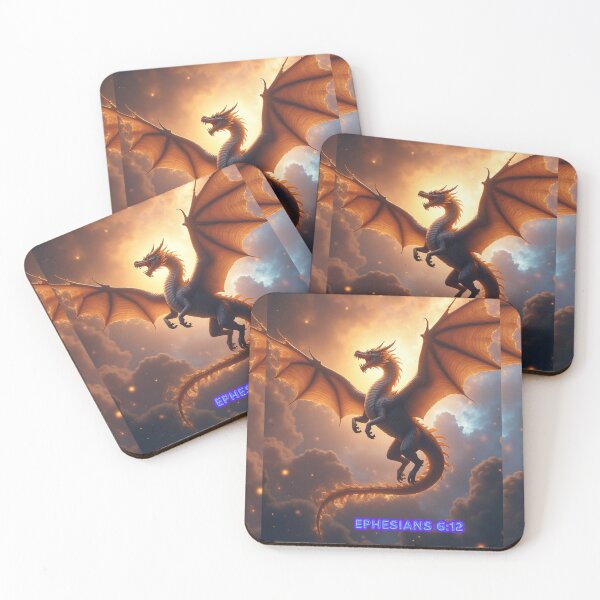 Item preview, Majestic Cosmic Dragon – Ephesians 6:12 Fantasy Artwork designed and sold by TetelestaiWeave.