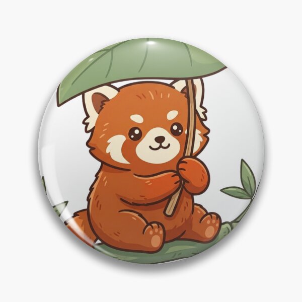 Item preview, Red Panda Leaf Umbrella Rainy Day designed and sold by NeonNerd Studio.