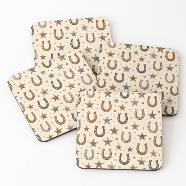 Item preview, Western Horseshoes & Stars Rustic Cowboy Pattern designed and sold by RJACreative.