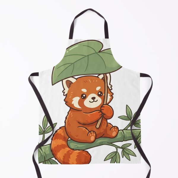 Item preview, Red Panda Leaf Umbrella Rainy Day designed and sold by NeonNerd Studio.