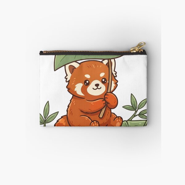 Item preview, Red Panda Leaf Umbrella Rainy Day designed and sold by NeonNerd Studio.