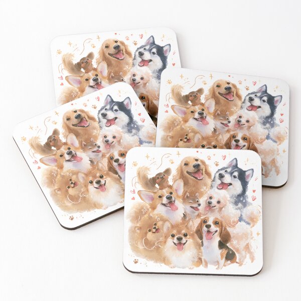 Item preview, Happy Dog Squad Watercolor Illustration designed and sold by Sunisa_BW.