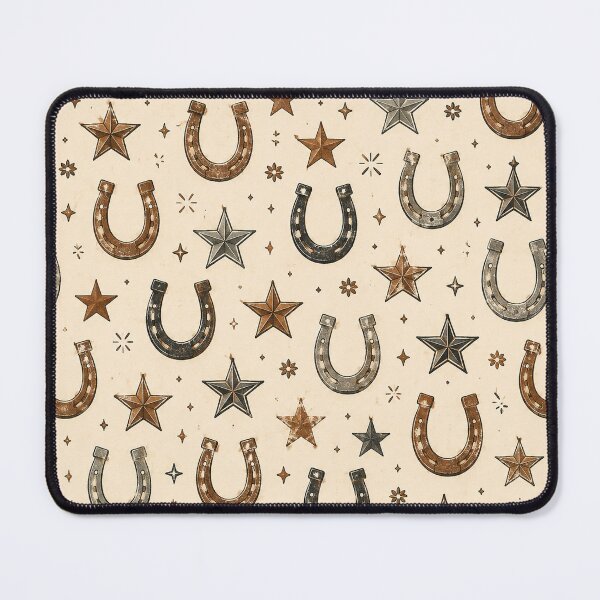 Item preview, Western Horseshoes & Stars Rustic Cowboy Pattern designed and sold by RJACreative.