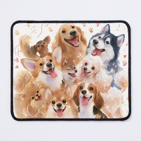 Item preview, Happy Dog Squad Watercolor Illustration designed and sold by Sunisa_BW.