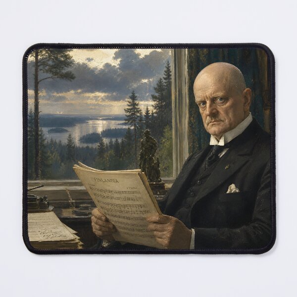 Item preview, Nordic Titan: Jean Sibelius Vintage Oil Painting - Finlandia & Wilderness Harmonies designed and sold by DoReMiStudio.