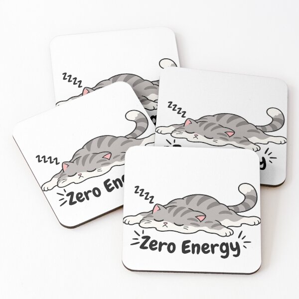 Item preview, Zero Energy – Funny Exhausted Cat Sleeping Design designed and sold by cozydrops.
