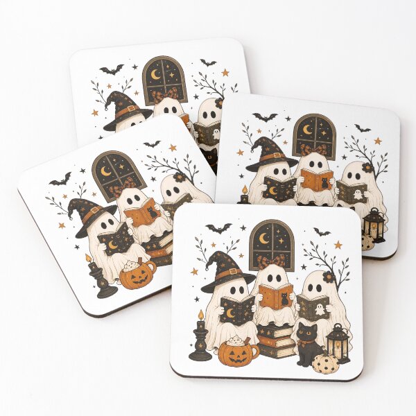 Item preview, Cute Ghost Reading Halloween Book Lover designed and sold by n-scott-shop.
