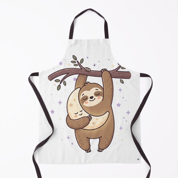 Item preview, Cute Kawaii Sleepy Sloth Moon Pillow designed and sold by NeonNerd Studio.