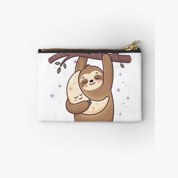 Item preview, Cute Kawaii Sleepy Sloth Moon Pillow designed and sold by NeonNerd Studio.