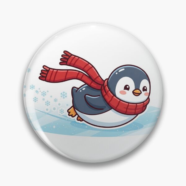 Item preview, Penguin Sliding on Ice Scarf designed and sold by NeonNerd Studio.
