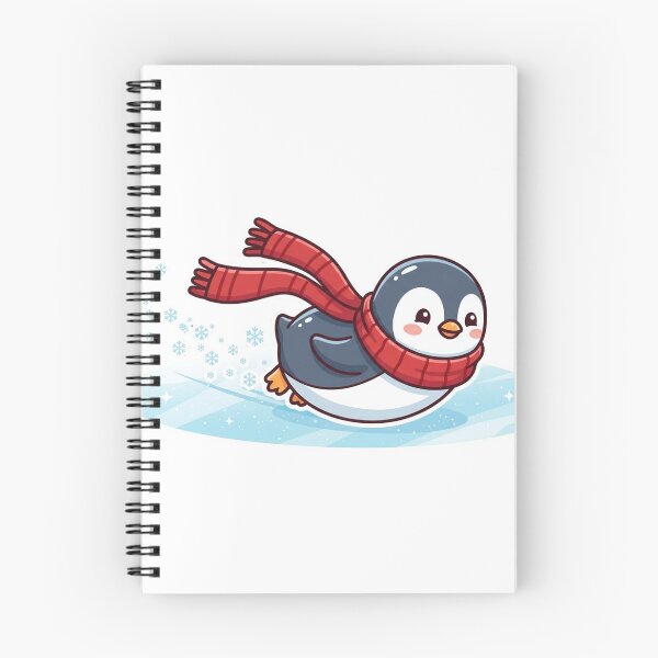Item preview, Penguin Sliding on Ice Scarf designed and sold by NeonNerd Studio.