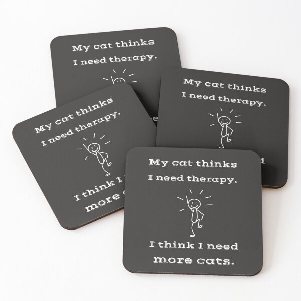 Item preview, My Cat Thinks I Need Therapy – Funny Minimalist Cat Humor Design designed and sold by TetelestaiWeave.