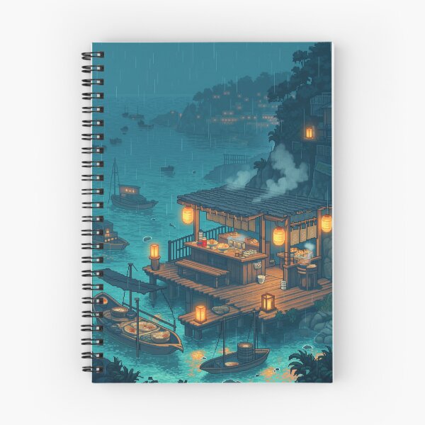 Item preview, Rainy Harbor Ramen Stall Pixel Art designed and sold by NijiWorld.