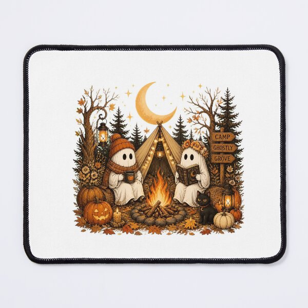 Item preview, Cute Halloween Ghost Camping Cozy Night Moon Campfire designed and sold by n-scott-shop.
