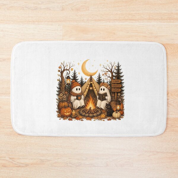 Item preview, Cute Halloween Ghost Camping Cozy Night Moon Campfire designed and sold by n-scott-shop.
