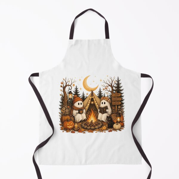 Item preview, Cute Halloween Ghost Camping Cozy Night Moon Campfire designed and sold by n-scott-shop.