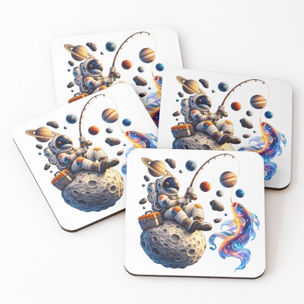 Item preview, Cosmic Space Fishing Astronaut – Retro Sci-Fi Cosmic Fish designed and sold by builtforyou.