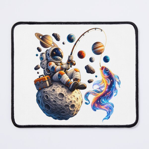 Item preview, Cosmic Space Fishing Astronaut – Retro Sci-Fi Cosmic Fish designed and sold by builtforyou.