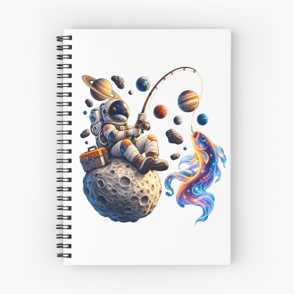 Item preview, Cosmic Space Fishing Astronaut – Retro Sci-Fi Cosmic Fish designed and sold by builtforyou.