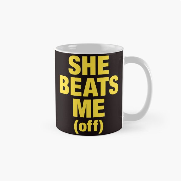Item preview, She Beats Me Off Playful Couples Humor Graphic Tee designed and sold by ImeldaSparks.