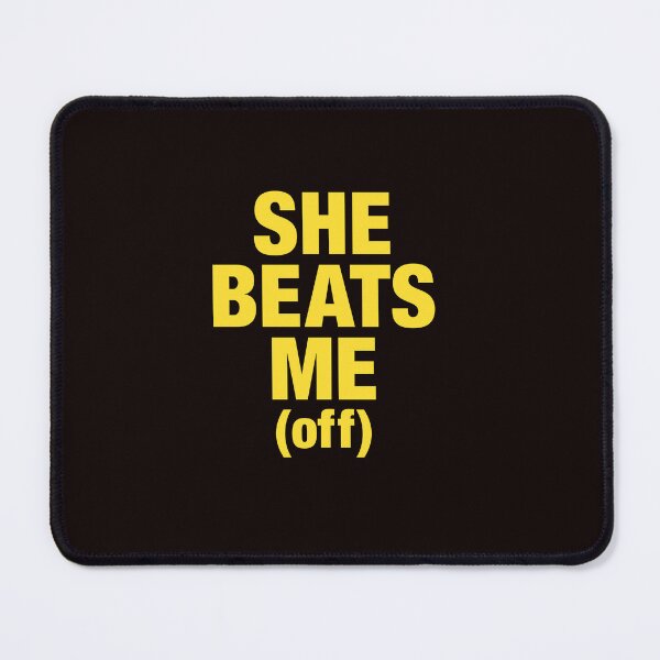 Item preview, She Beats Me Off Playful Couples Humor Graphic Tee designed and sold by ImeldaSparks.