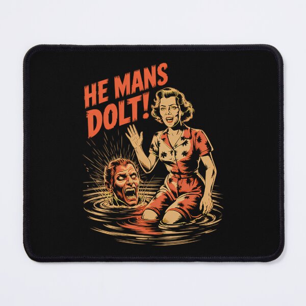 Item preview, Woman In Floral Dress Screaming As Vampire Rises From Water designed and sold by MorlMerch.