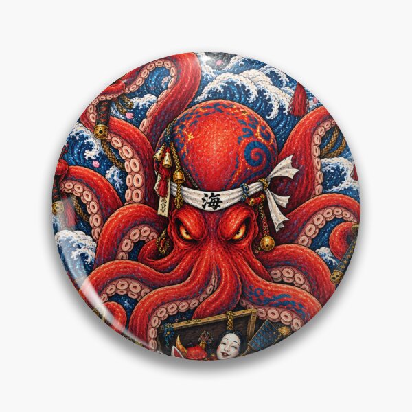 Item preview, The Octopus with Eight Katanas | Japanese Ukiyo-e Samurai designed and sold by Substance_life.