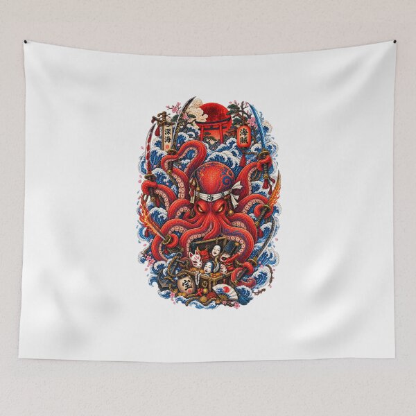 Item preview, The Octopus with Eight Katanas | Japanese Ukiyo-e Samurai designed and sold by Substance_life.
