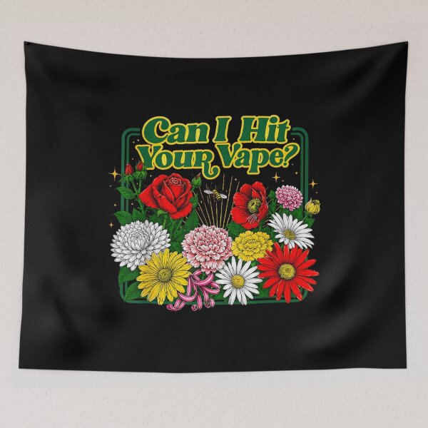 Item preview, Can I Hit Your Vape Funny Floral Vape Quote designed and sold by VioletNance.