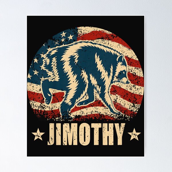 Item preview, Funny Retro Vintage Viral Raccoon Meme Jimothy USA Flag Love designed and sold by FrankIsabel.