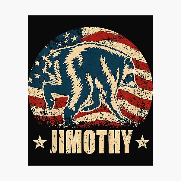 Item preview, Funny Retro Vintage Viral Raccoon Meme Jimothy USA Flag Love designed and sold by FrankIsabel.