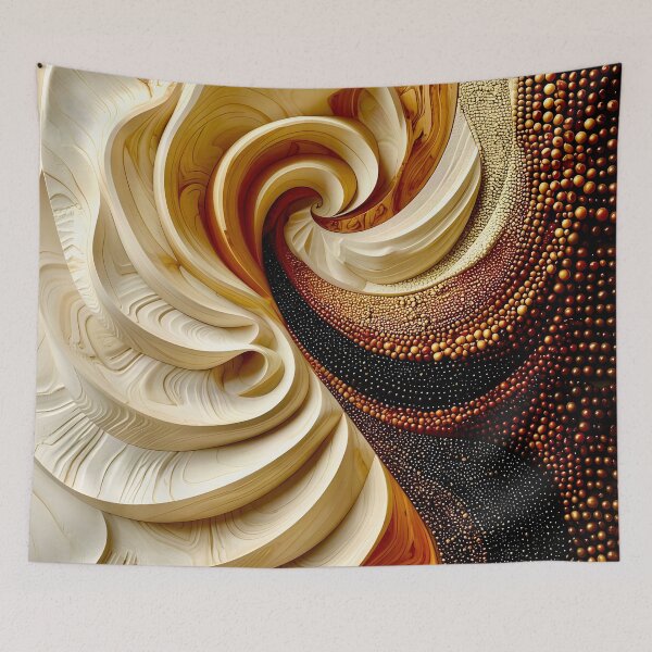 Item preview, Intricate Spiral Patterns in Brown and Gold designed and sold by Vicky Brago-Mitchell®.