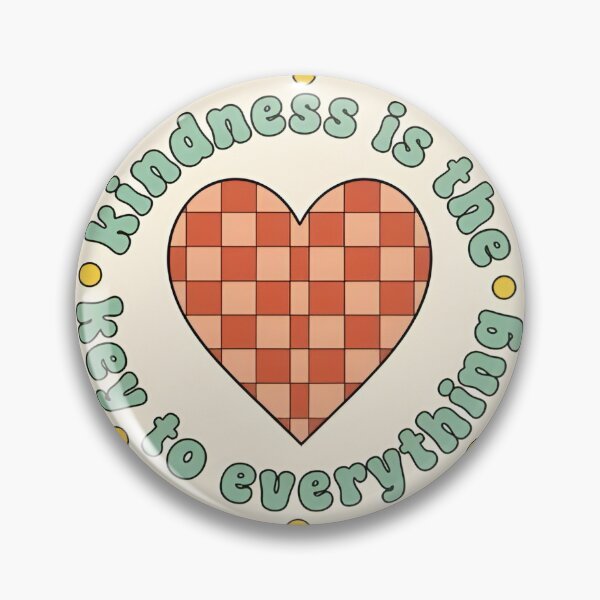 Item preview, Kindness Is The Key To Everything Retro Checkered Heart Sticker designed and sold by FestivityFinds.