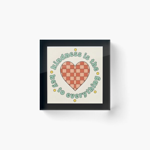 Item preview, Kindness Is The Key To Everything Retro Checkered Heart Sticker designed and sold by FestivityFinds.