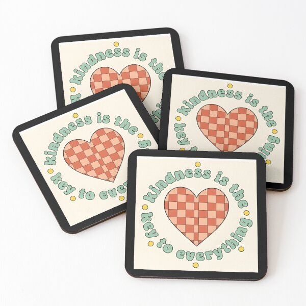 Item preview, Kindness Is The Key To Everything Retro Checkered Heart Sticker designed and sold by FestivityFinds.