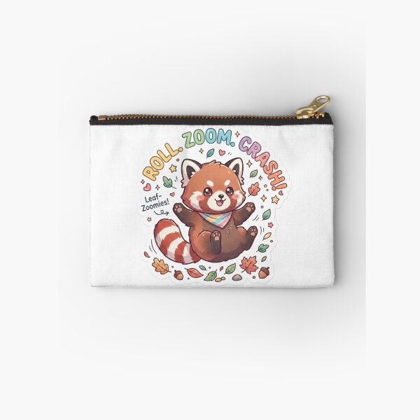 Item preview, Cute Kawaii Roll Zoom Crash Red Panda Sticker | Anime Style Leaf-Zoomies Chibi Art | Playful Autumn Sticker designed and sold by Chipkooo.